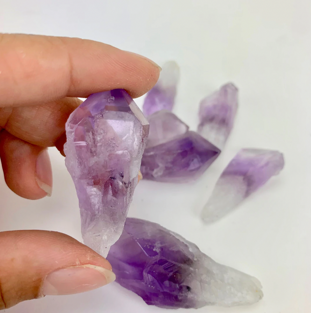 Amethyst Crystal Point - Raw Point with Root