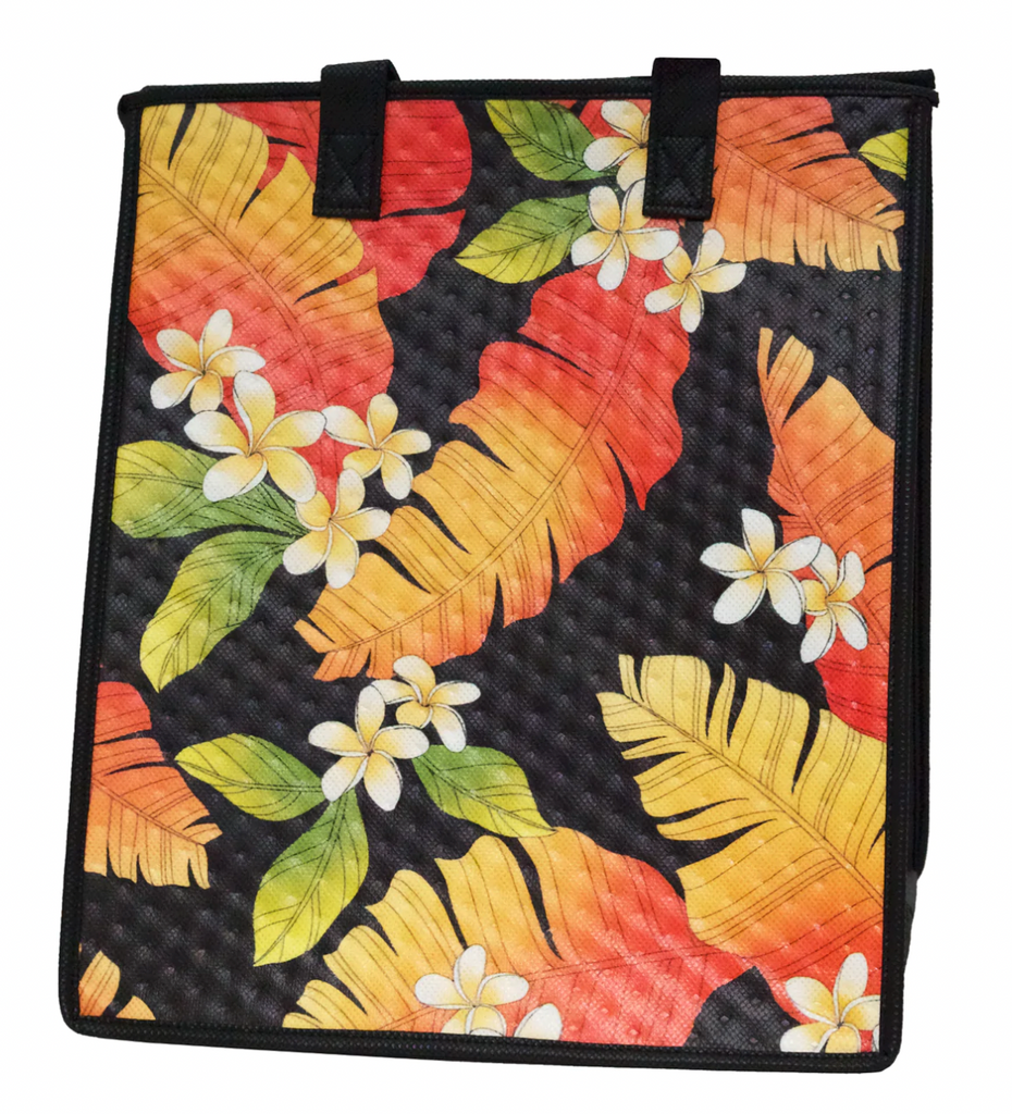Heat Waves Black Large Large Tropical Insulated Bag