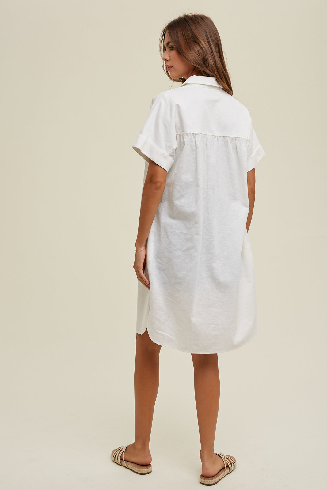 SHIRT MINI DRESS WITH CUFF DETAIL