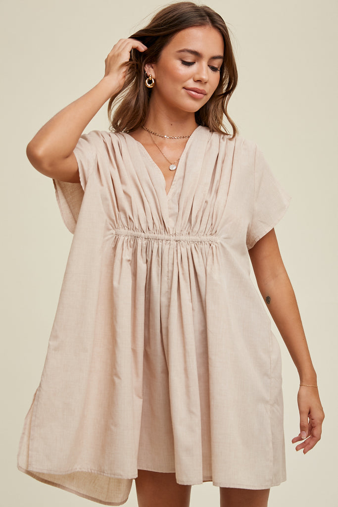 RUCHED DETAIL COVER-UP WITH SIDE SLITS