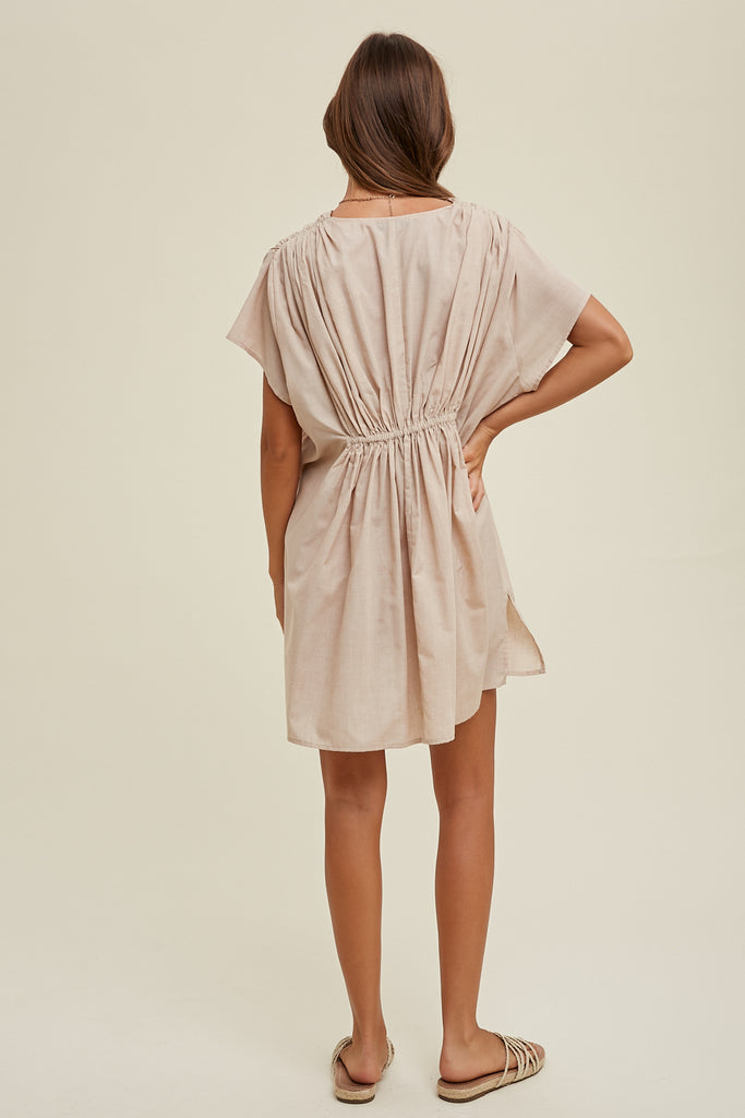 RUCHED DETAIL COVER-UP WITH SIDE SLITS