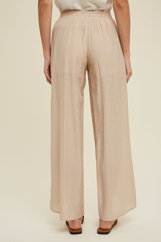 FLOWY PANTS WITH SLIT DETAIL NATURAL