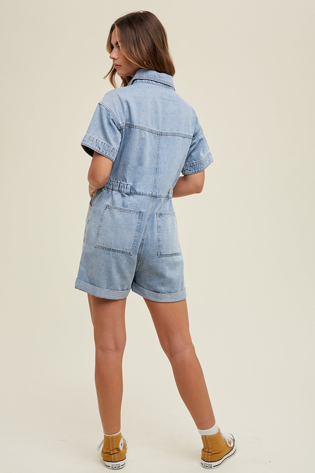 DENIM UTILITY ROMPER