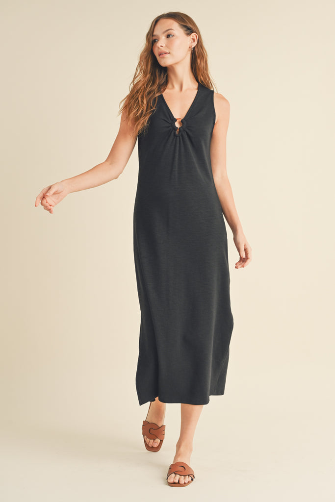 RING LINK CUT OUT MIDI DRESS