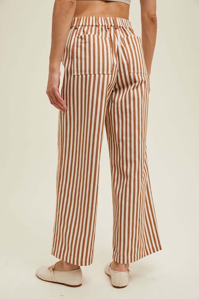 STRIPED WIDE LEG PANTS