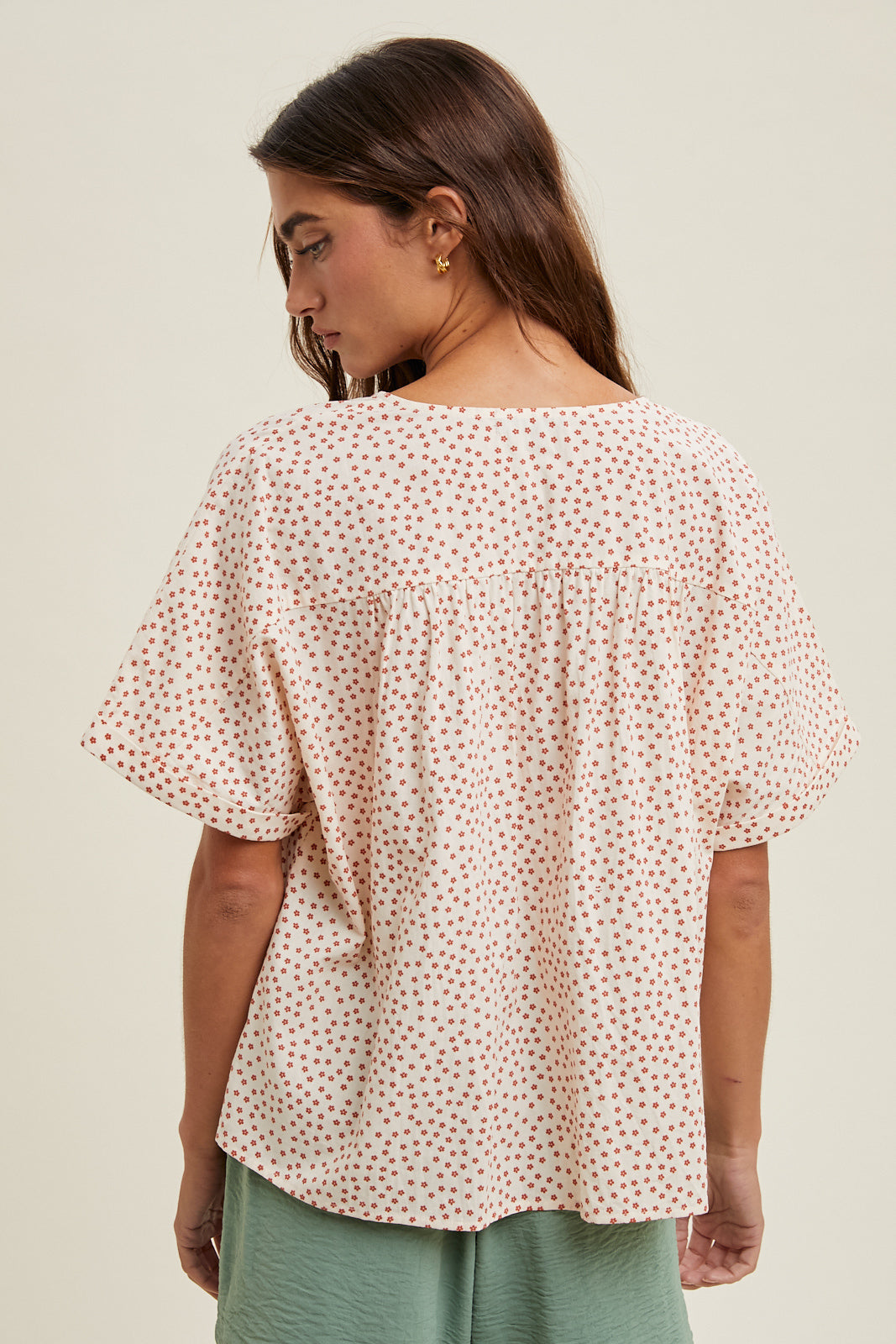 BOXY BUTTON-UP BLOUSE