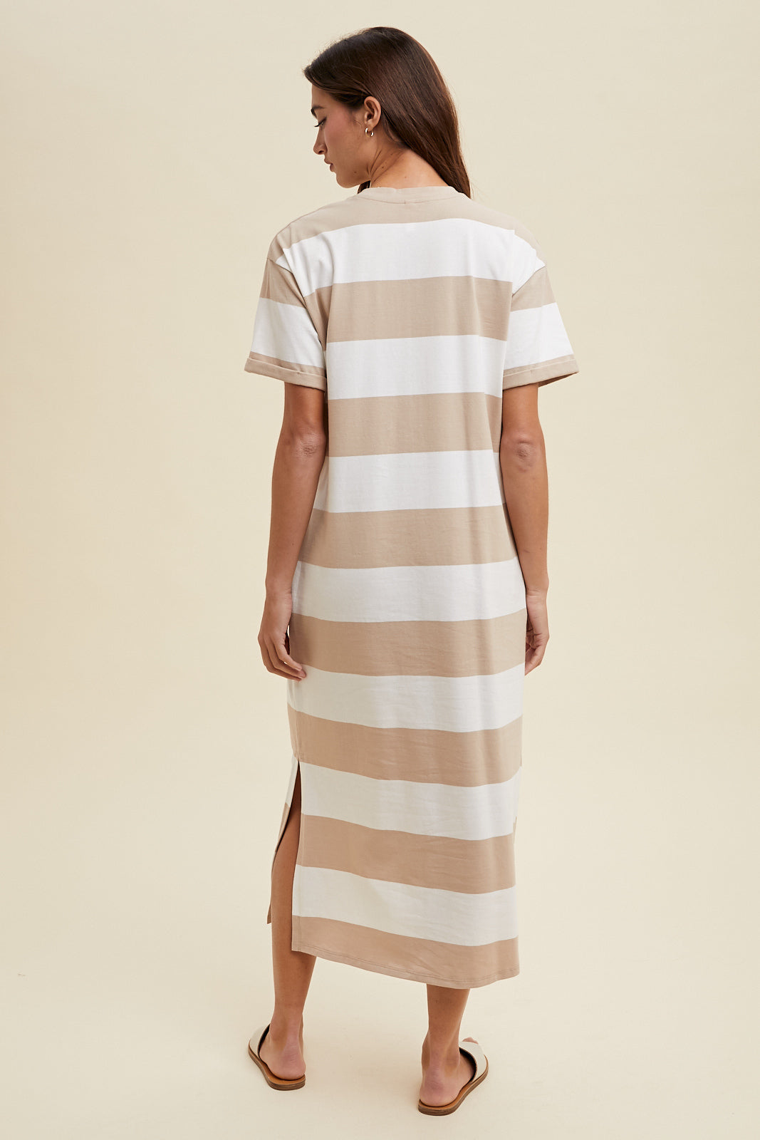 STRIPED T-SHIRT MIDI DRESS