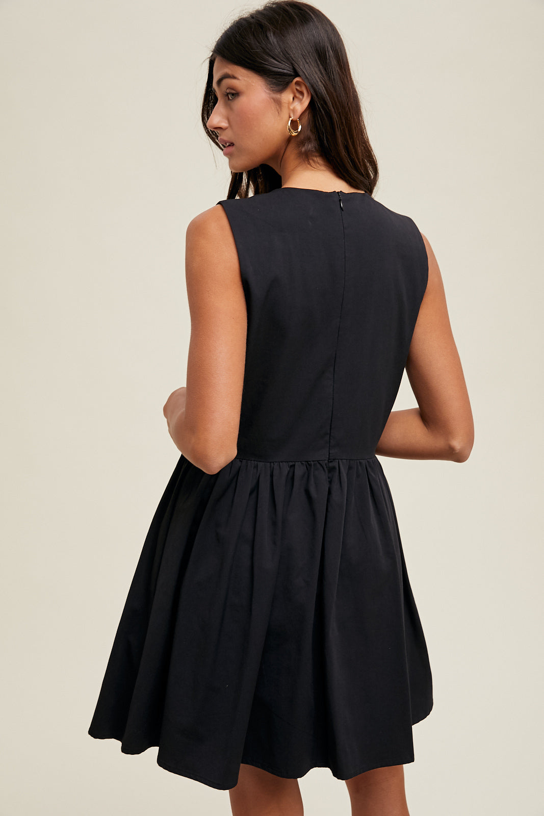 SLEEVELESS COTTON MINI DRESS
