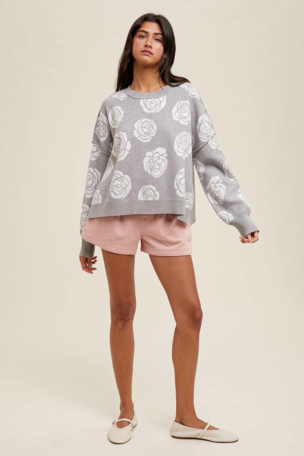 FLORAL JACQUARD SWEATER