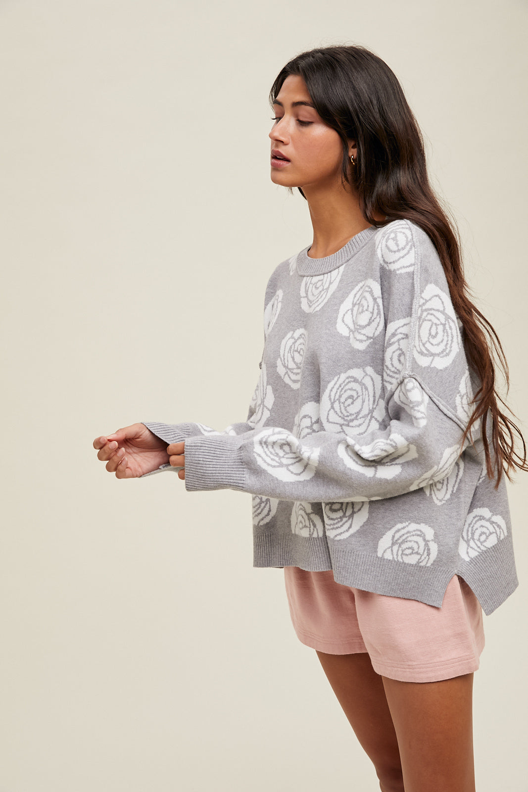 FLORAL JACQUARD SWEATER