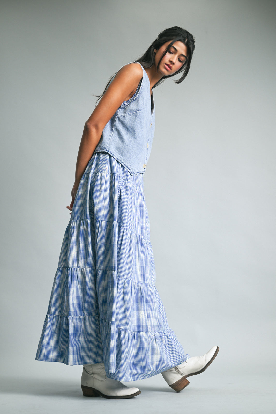 DENIM BUTTON-UP VEST