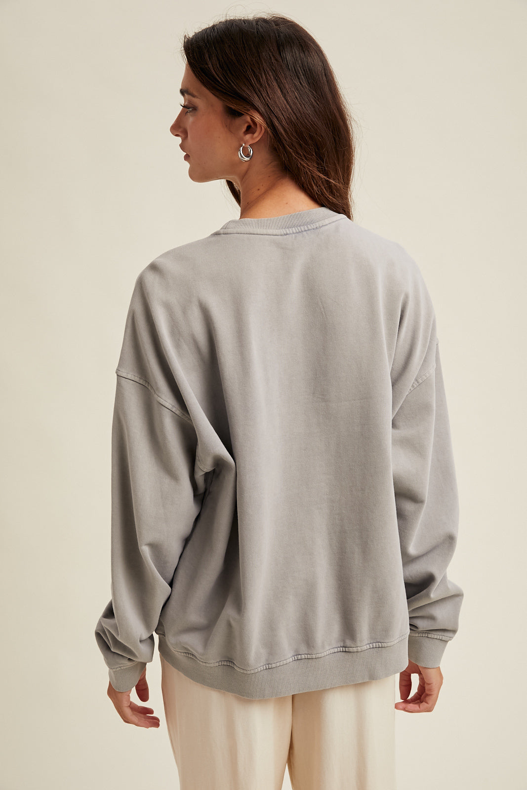 WASHED FRENCH TERRY SWEATSHIRT GREY