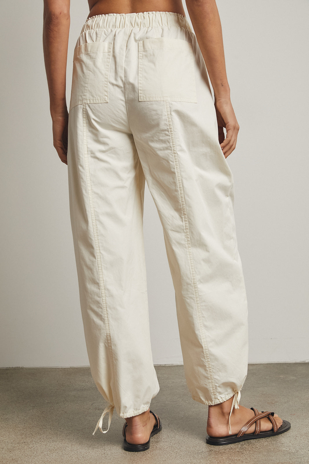 COTTON PARACHUTE PANTS ECRU