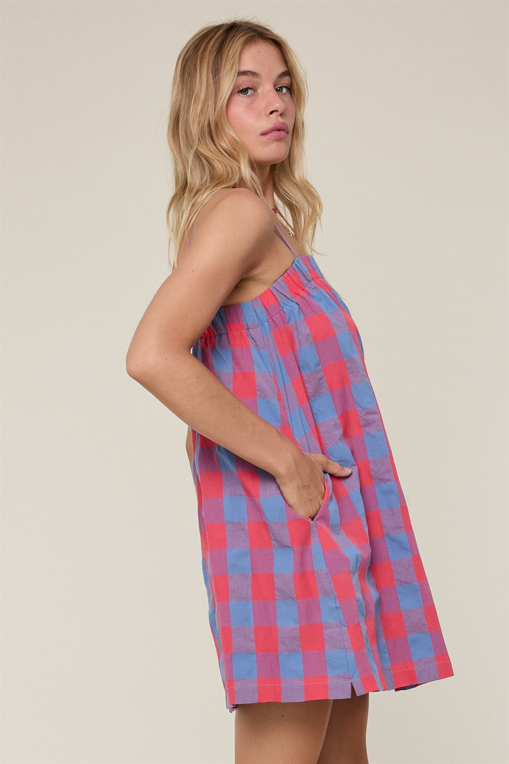 PLAID CAMI MINI DRESS