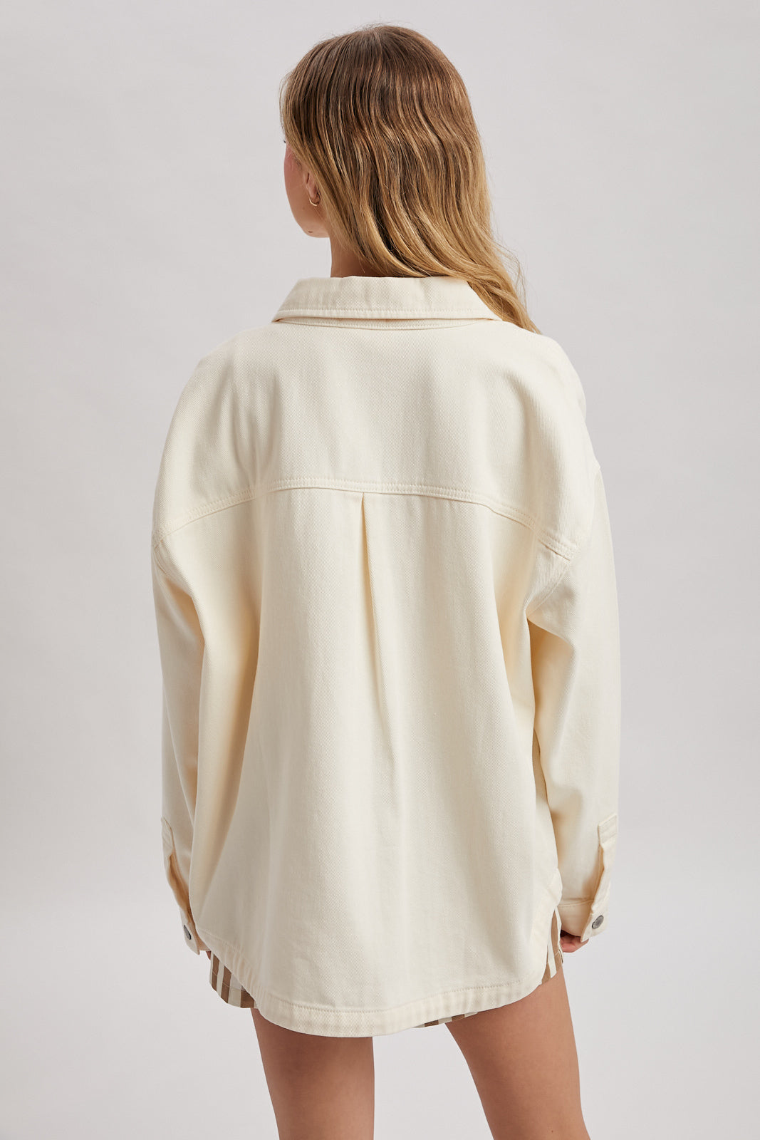 DENIM BUTTON-UP JACKET ECRU