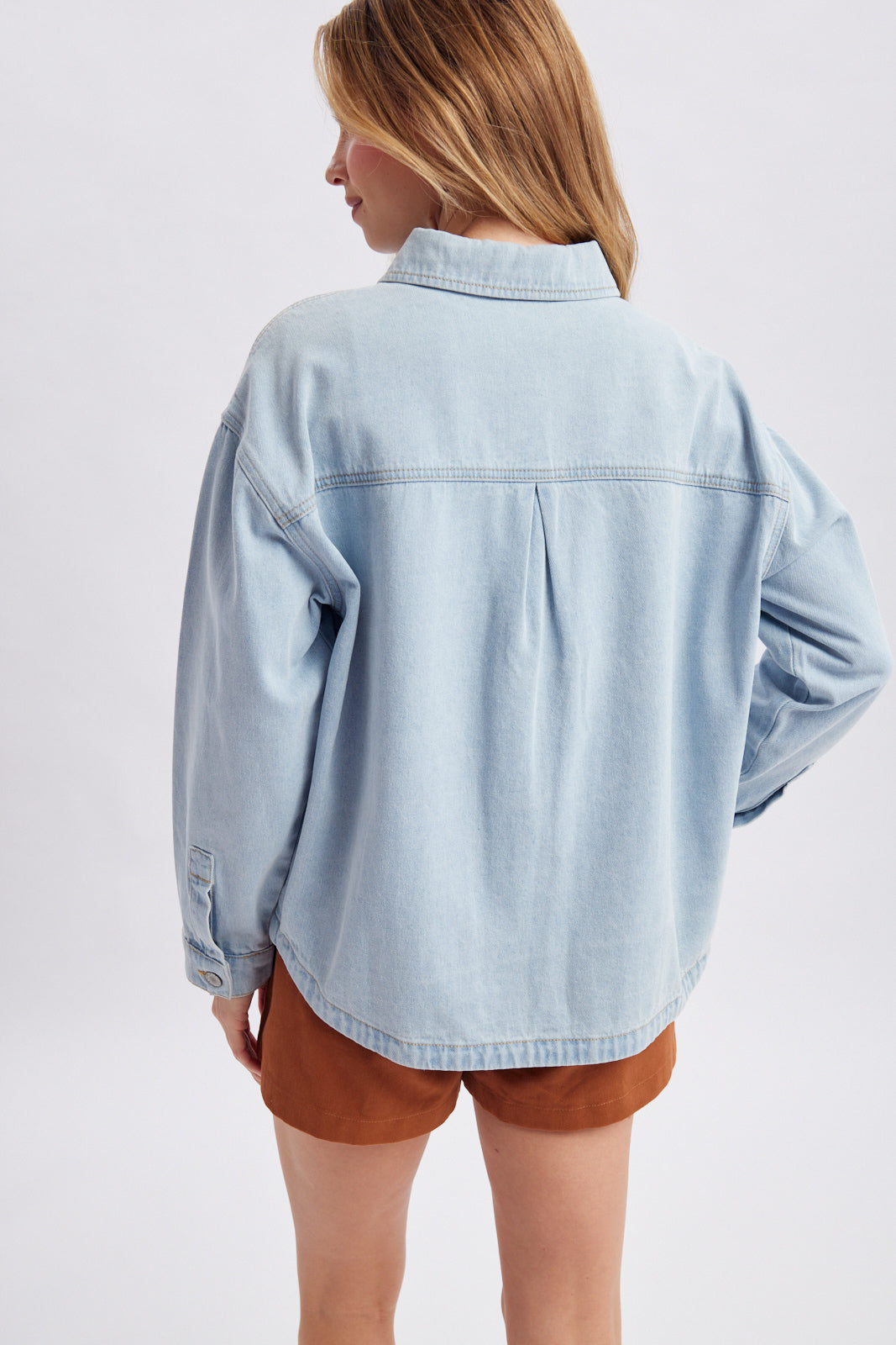 DENIM BUTTON-UP JACKET LIGHT DENIM