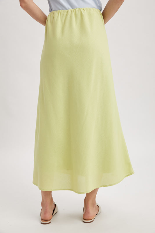 Basic A-line Midi Skirt Matcha