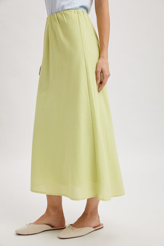 Basic A-line Midi Skirt Matcha