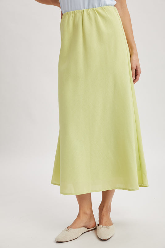Basic A-line Midi Skirt Matcha