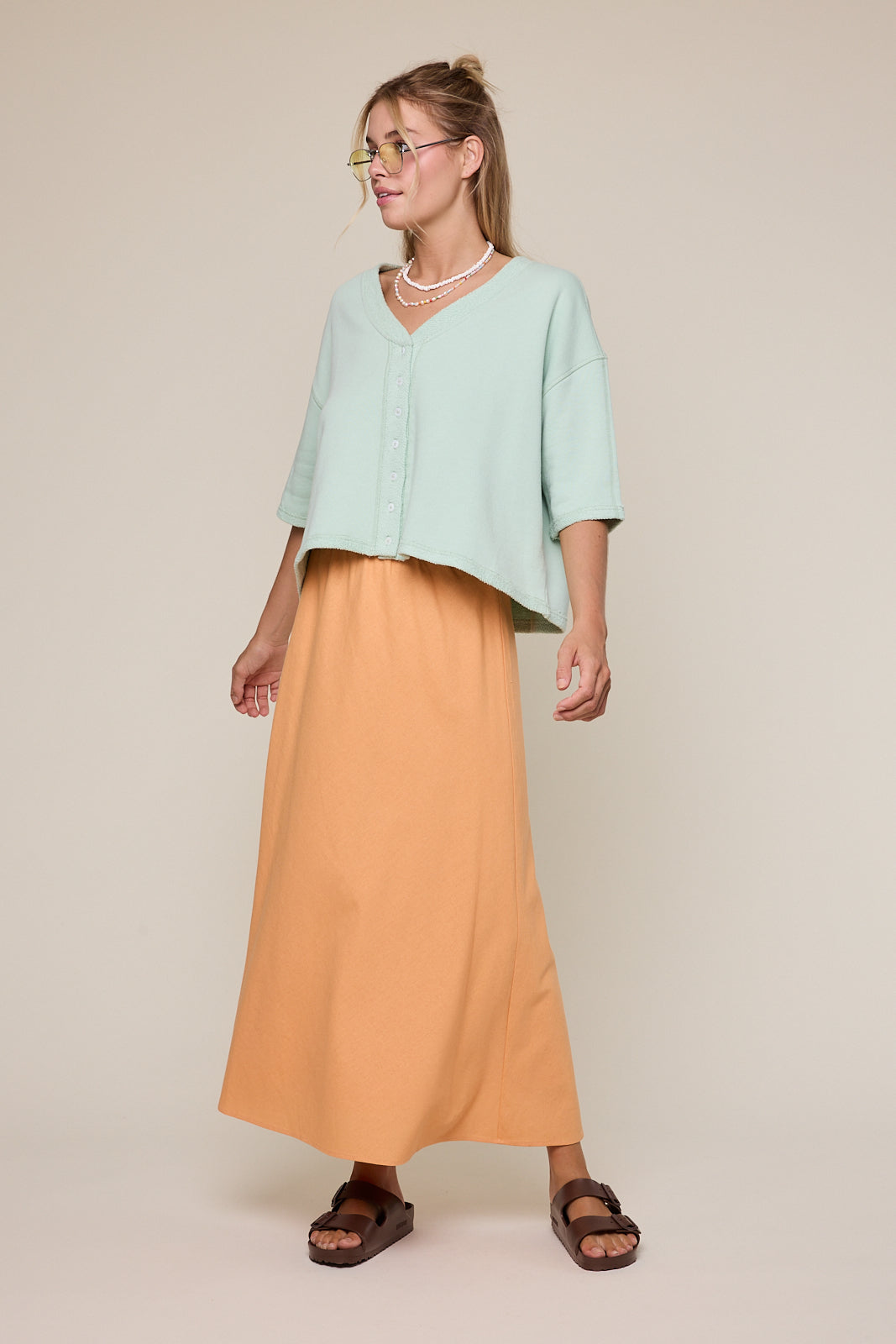 Basic A-line Midi Skirt Citrus