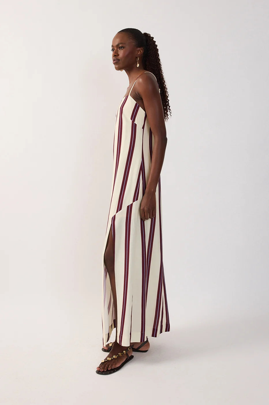 Off-White Side Slit Maxi Dress