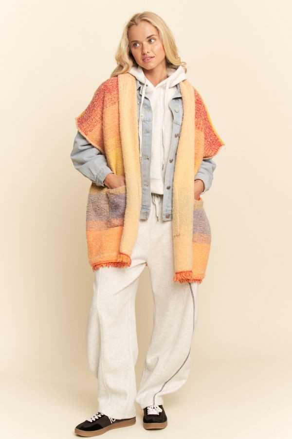 Striped Knit Layering Vest