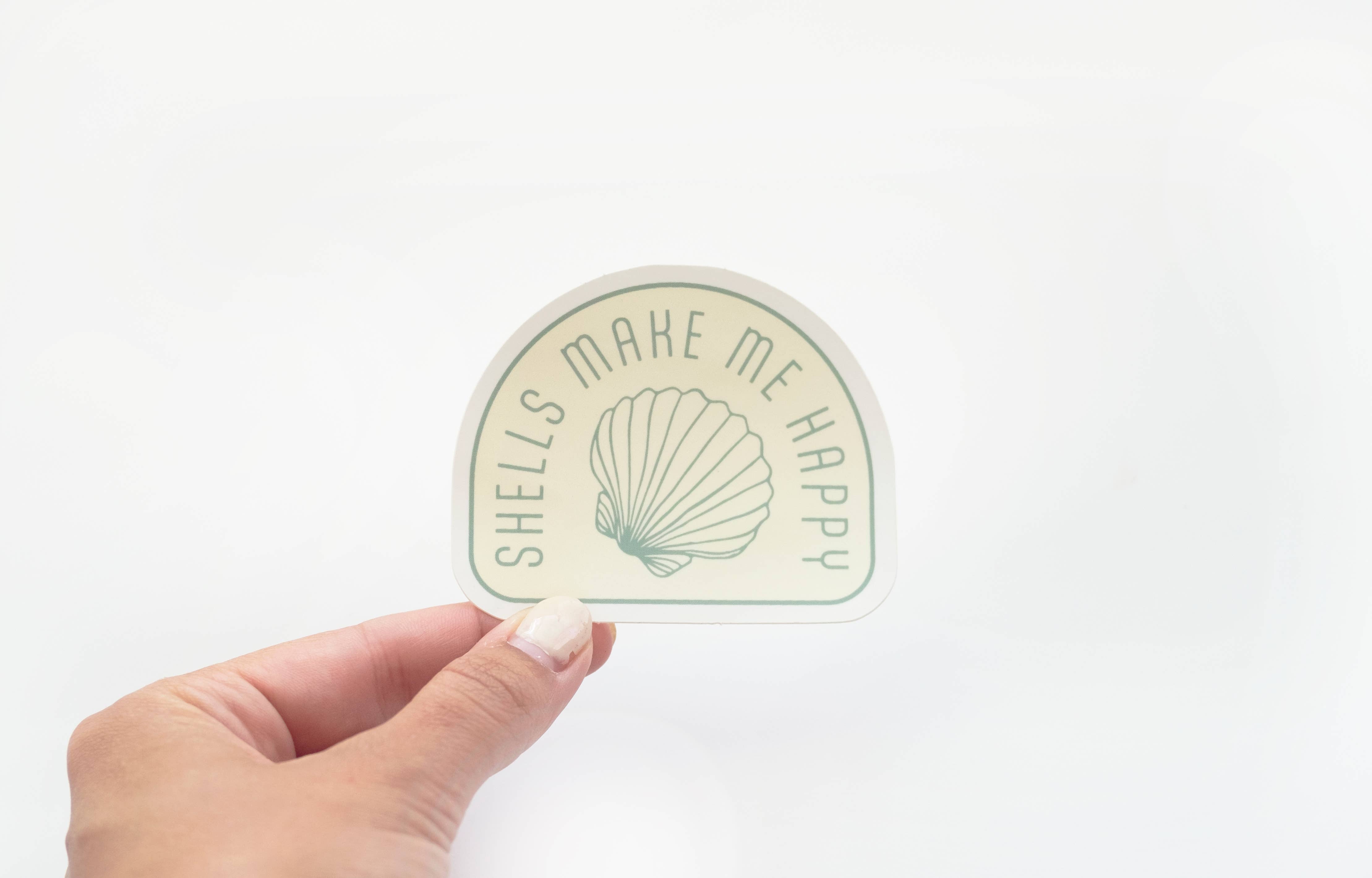 Shells make me happy vinyl sticker
