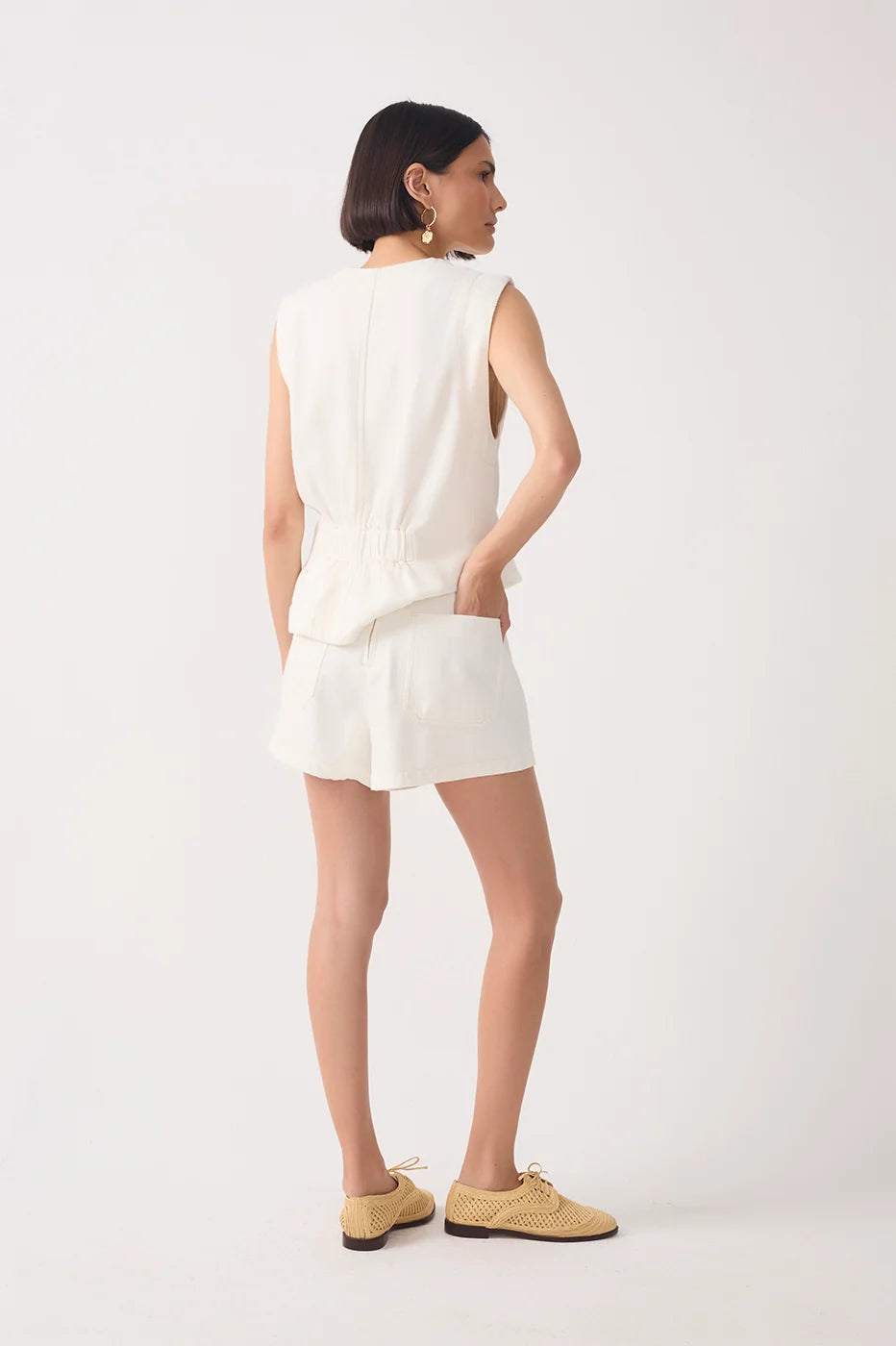 Off-White Belted Pockets Twill Shorts