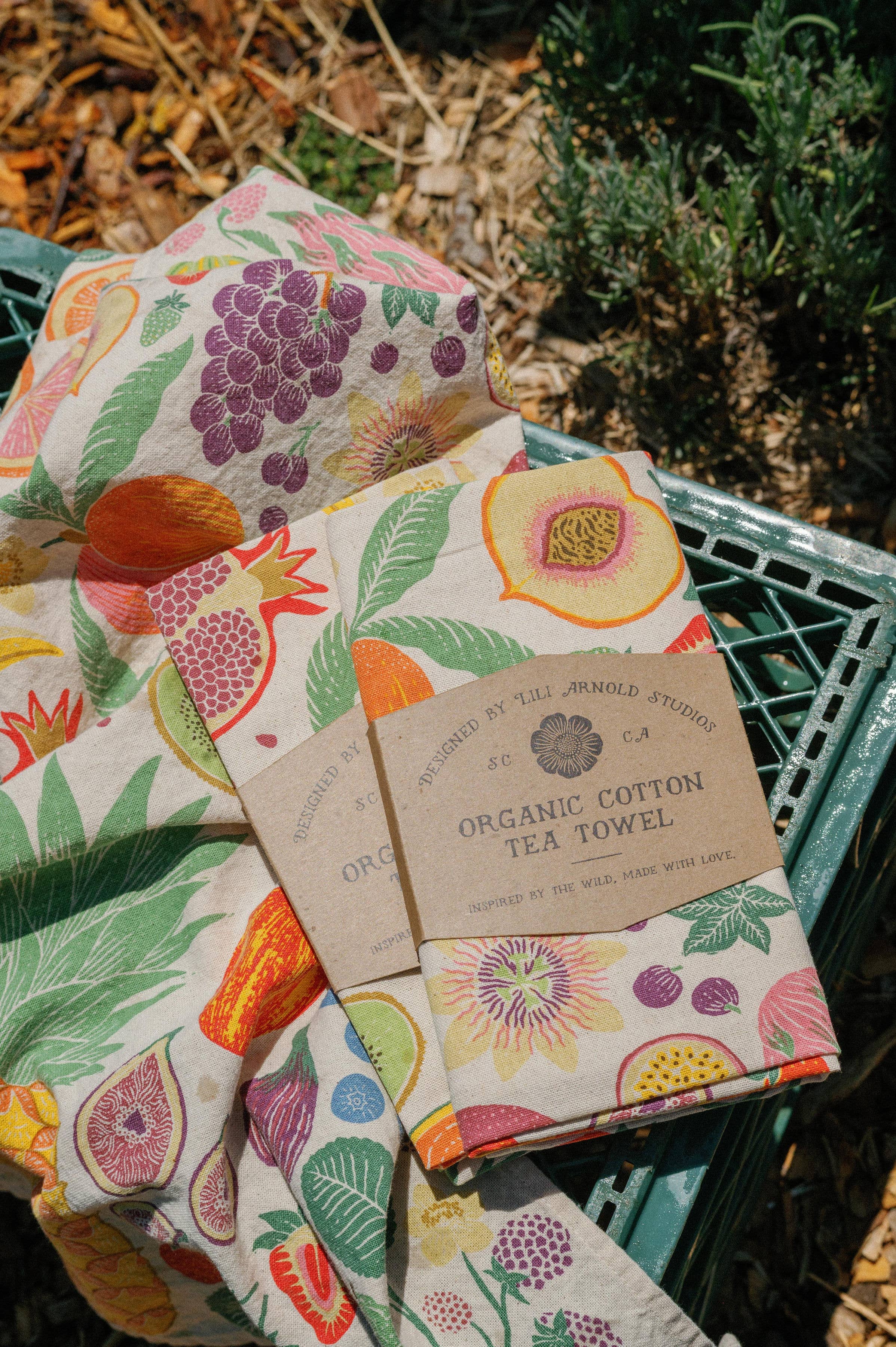 Organic Cotton Tea Towel - Fruit Basket