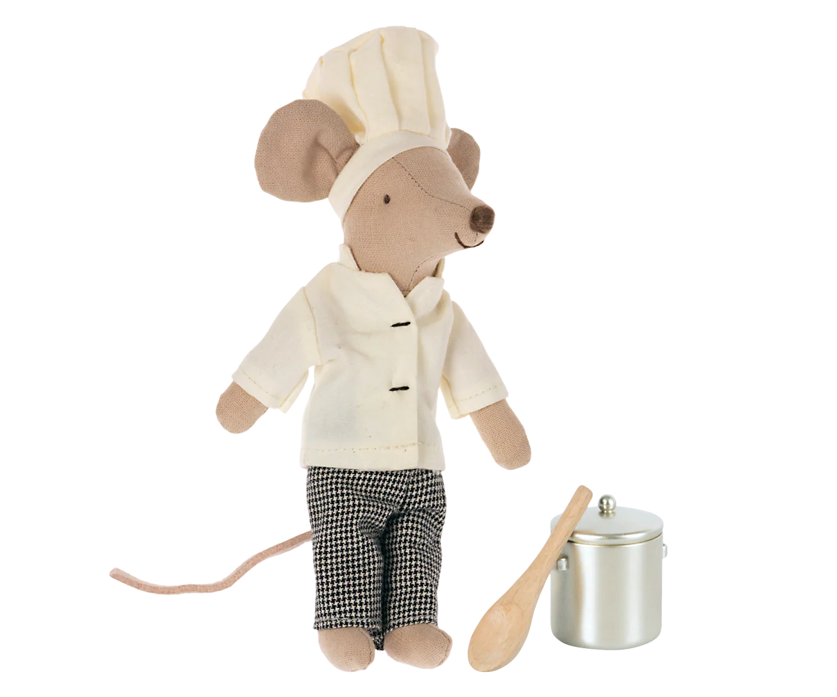 Maileg Big Brother Chef Mouse with Soup Pot and Spoon