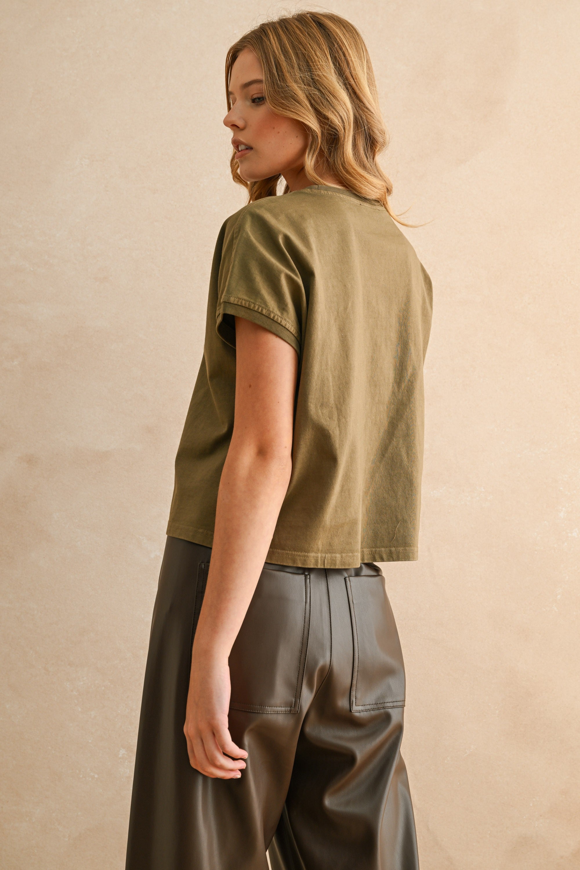 Cotton Washed Short Sleeve Top