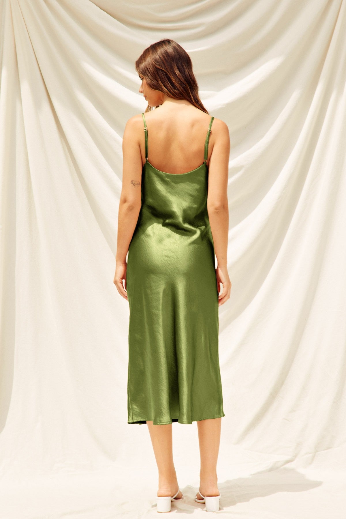 Satin Slip Dress Peridot