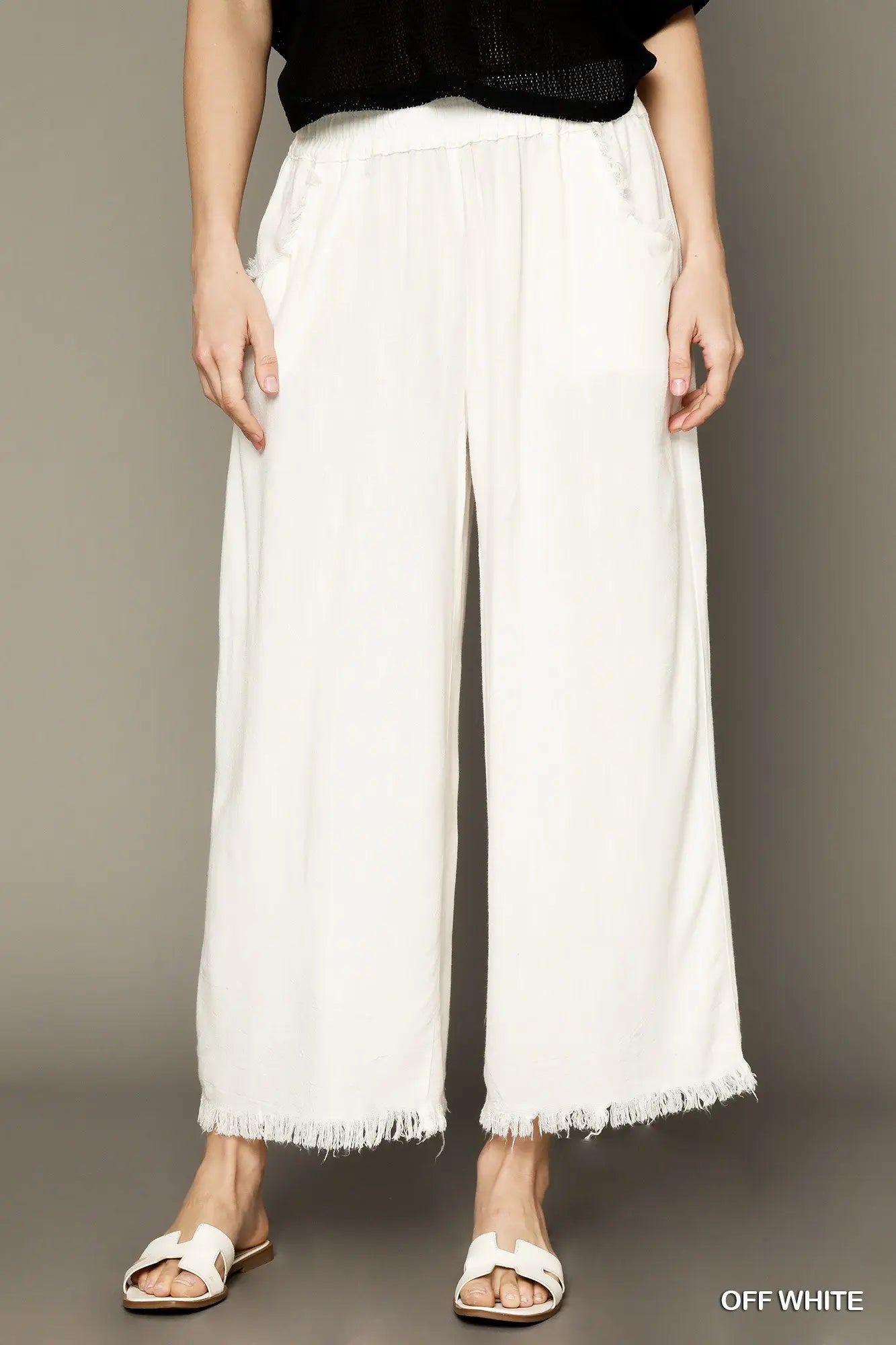 Linen Wide Leg Pants- Off White