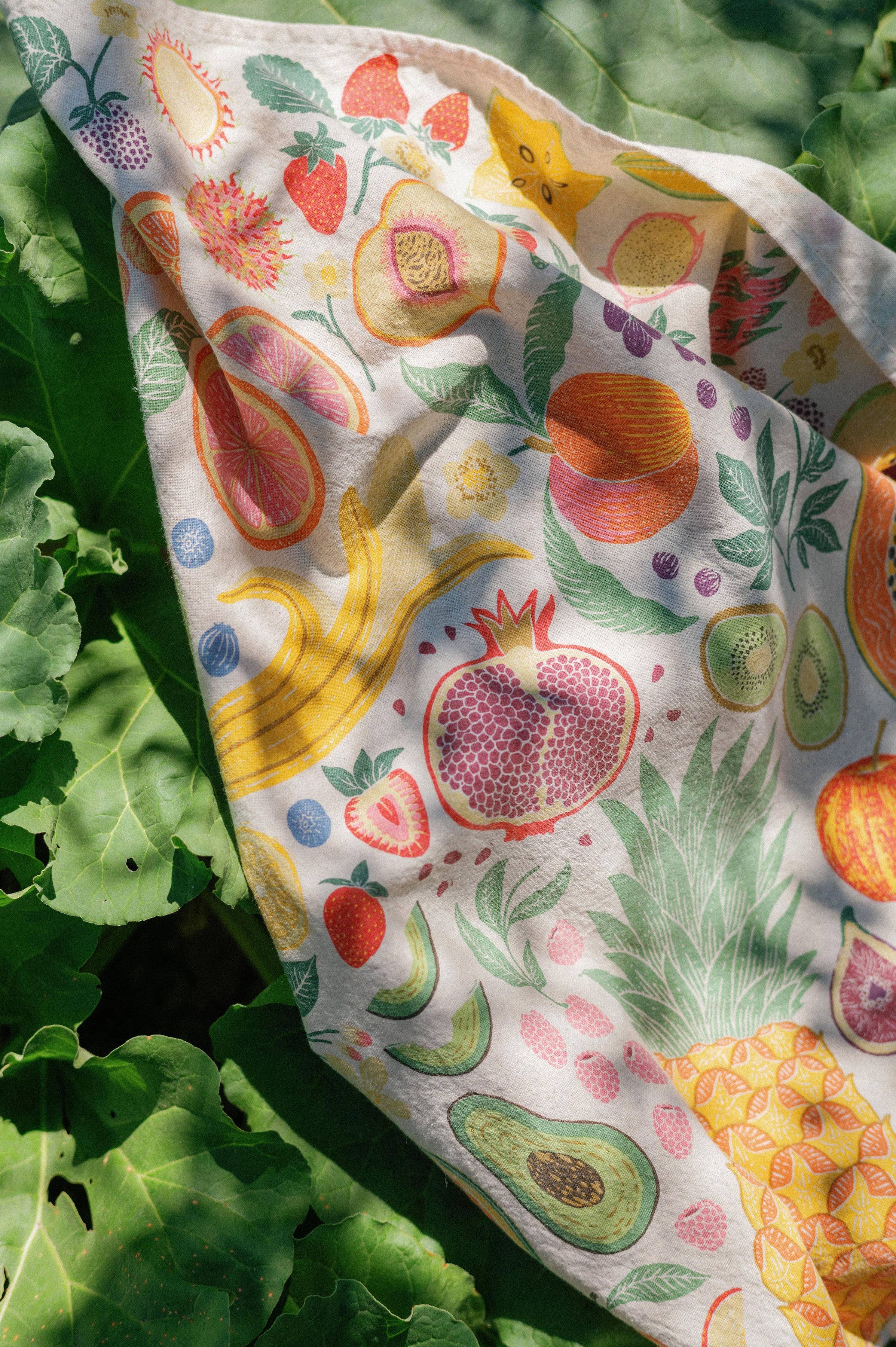 Organic Cotton Tea Towel - Fruit Basket