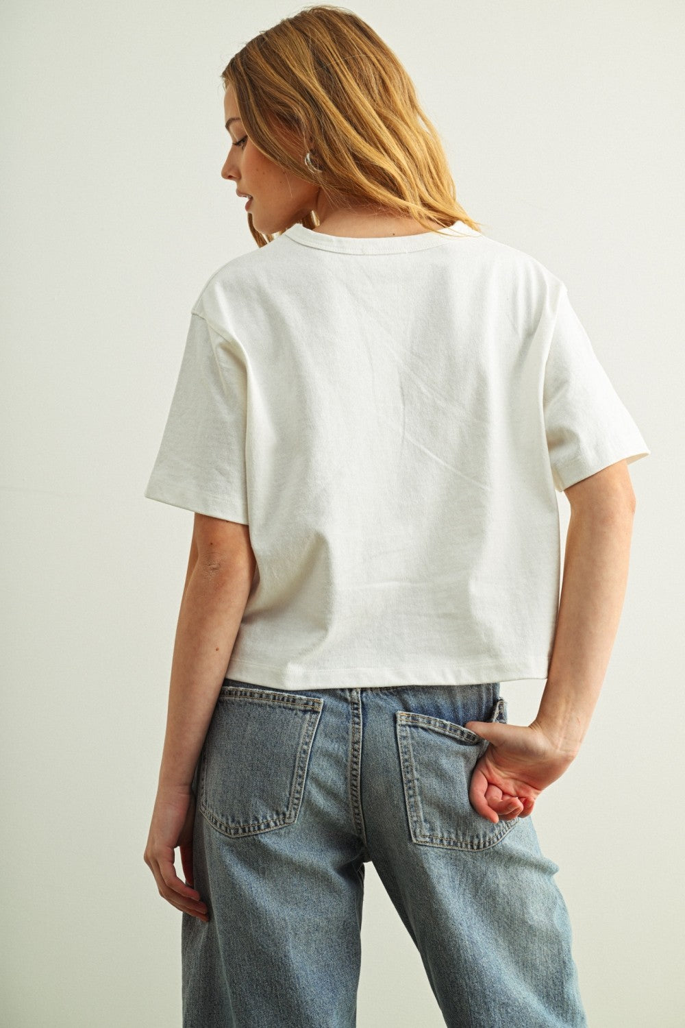 Short Sleeve Linen Knitted Top White
