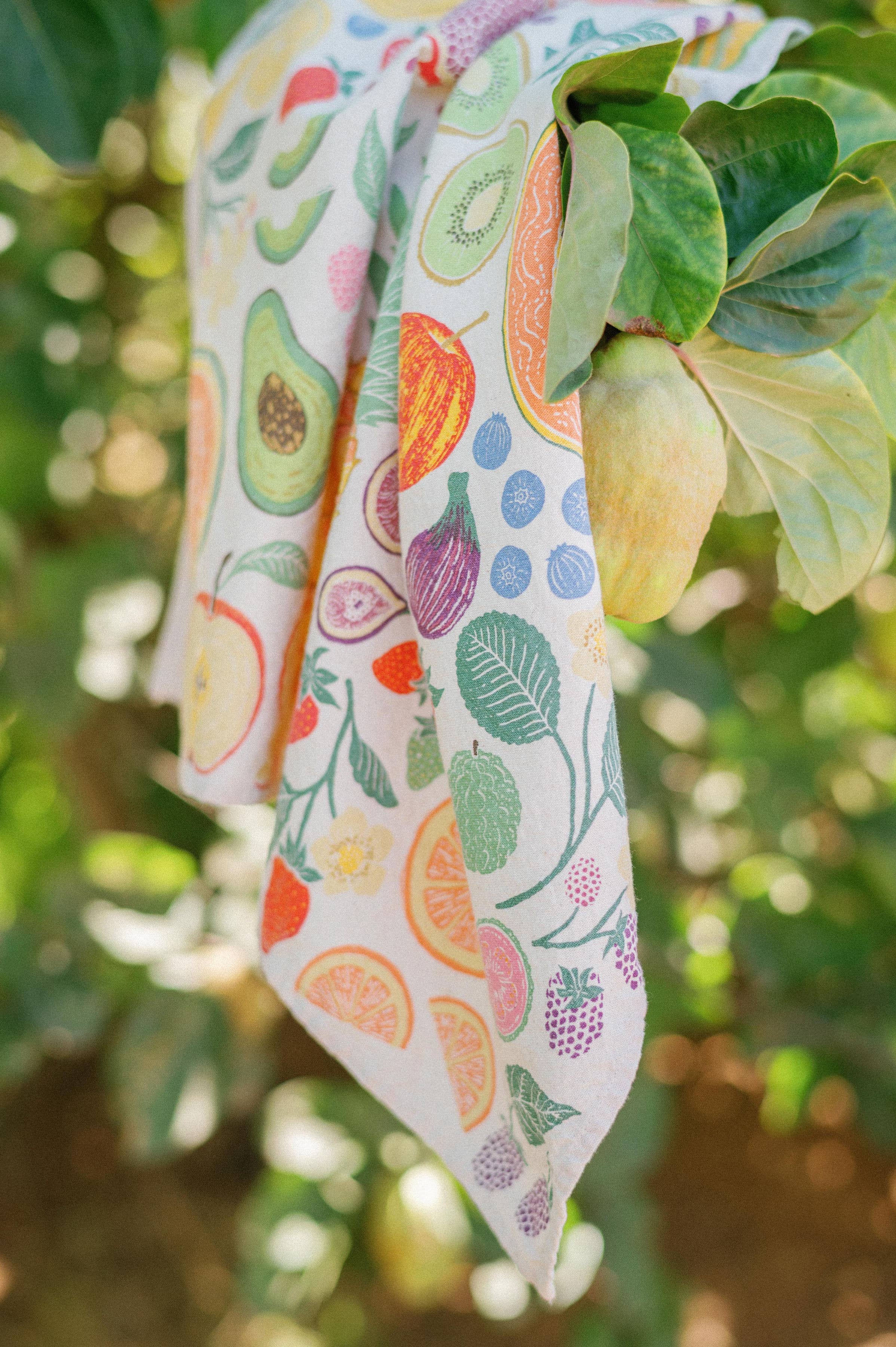 Organic Cotton Tea Towel - Fruit Basket