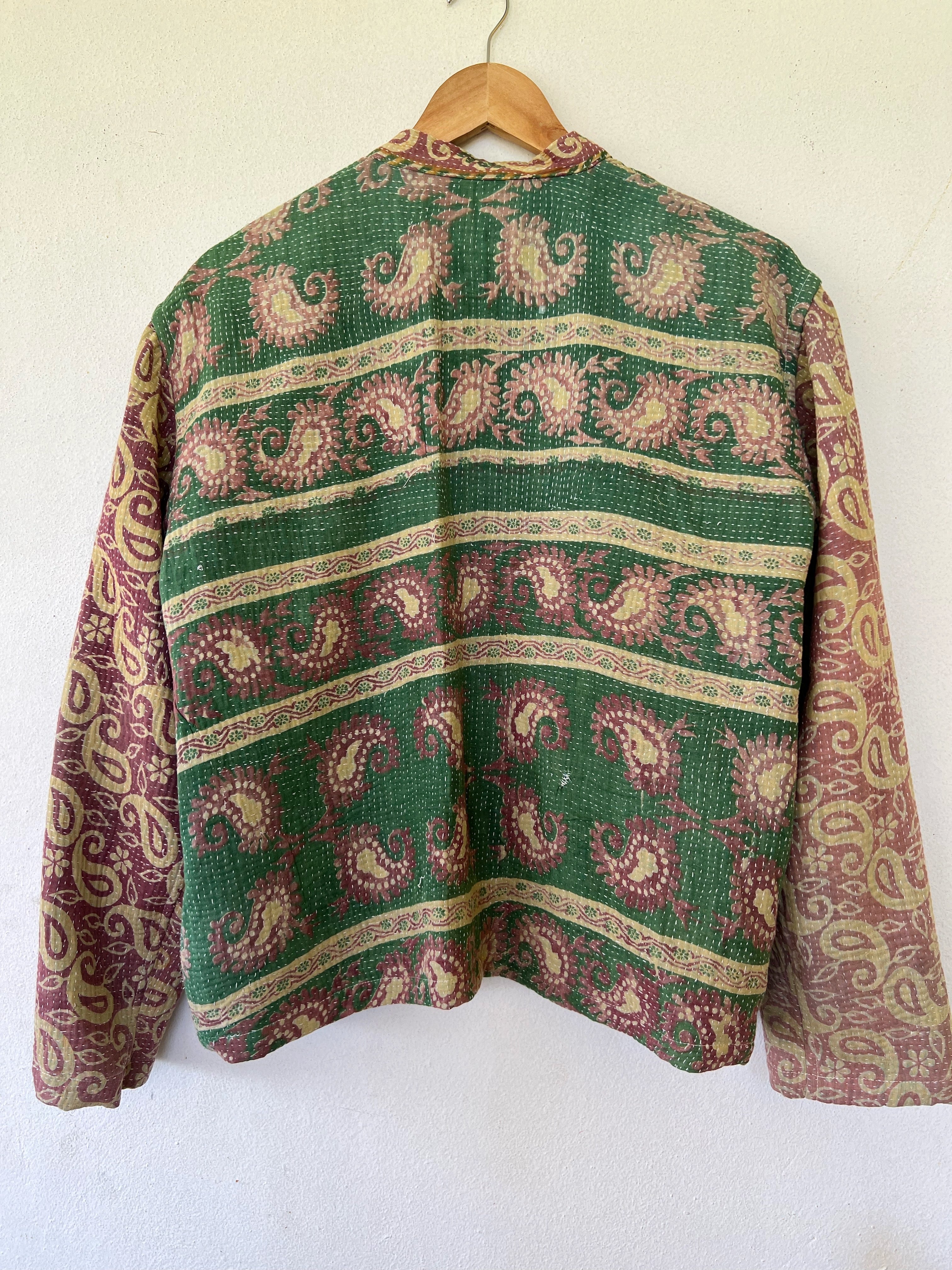 Cotton Kantha Crop Jacket