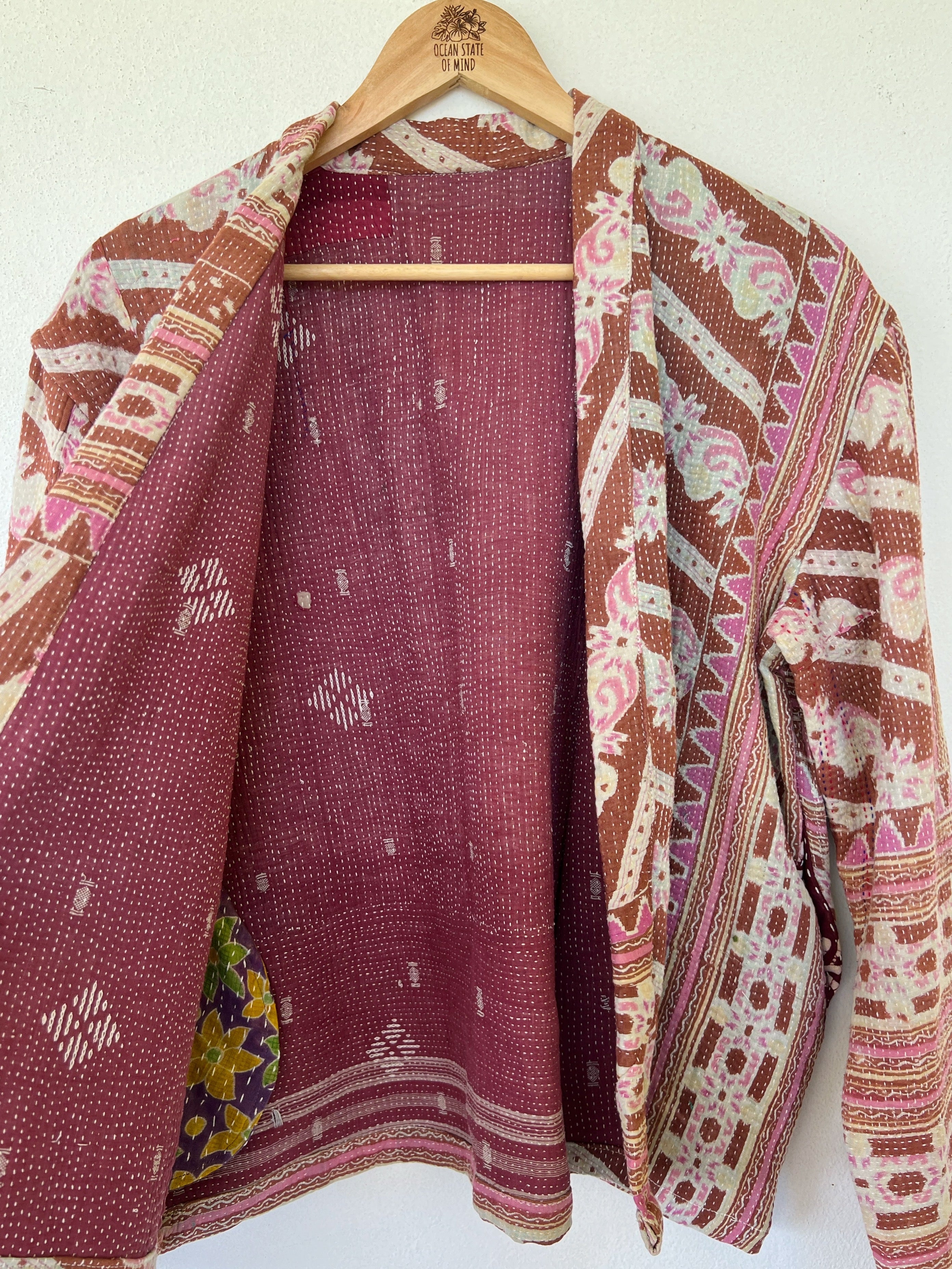 Cotton Kantha Crop Jacket