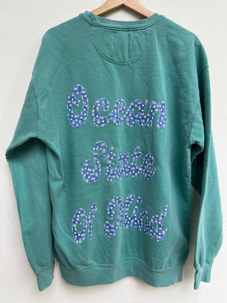 Ocean State of Mind Embellished Sweatshirt Teal