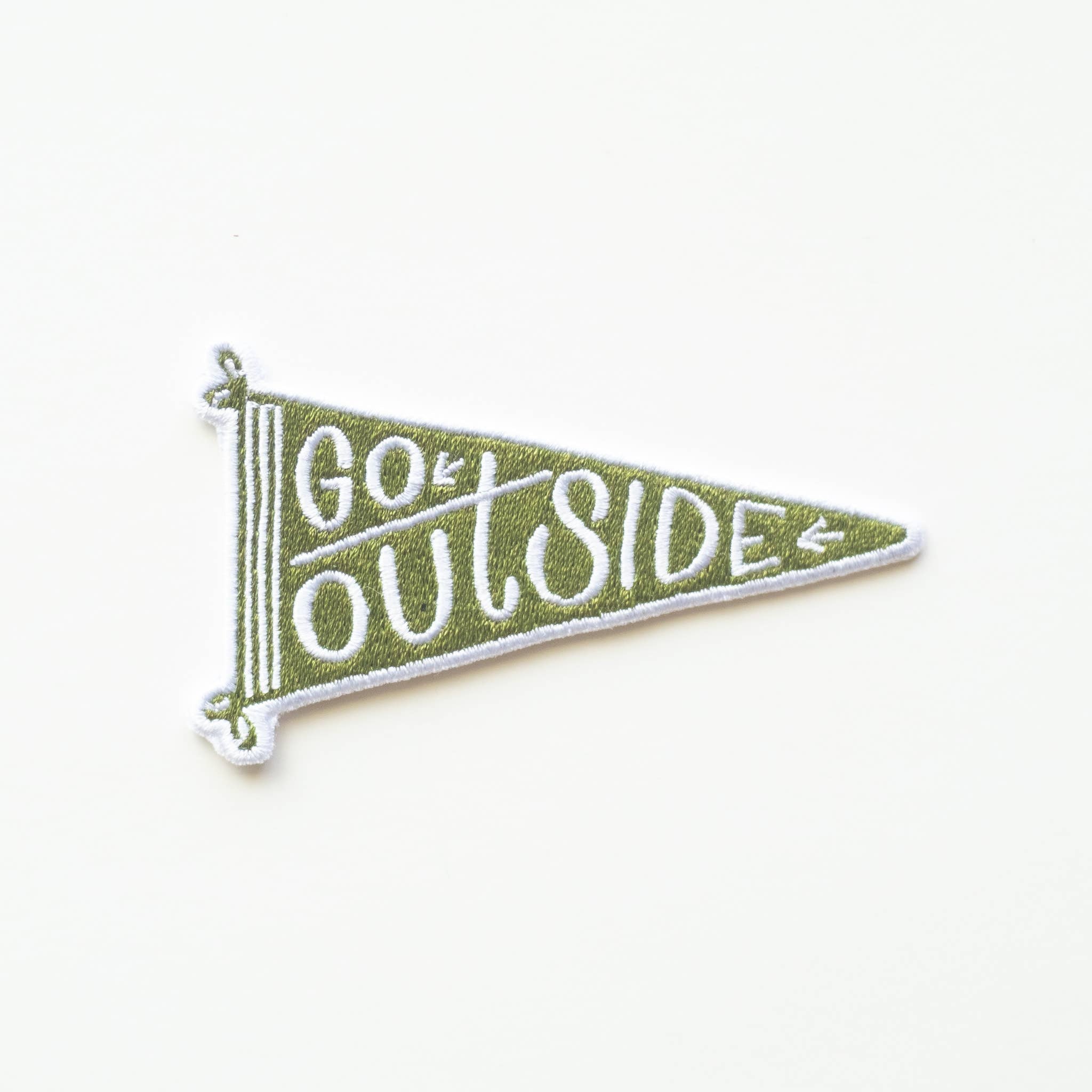 Go Outside Banner Embroidered Iron on Patch