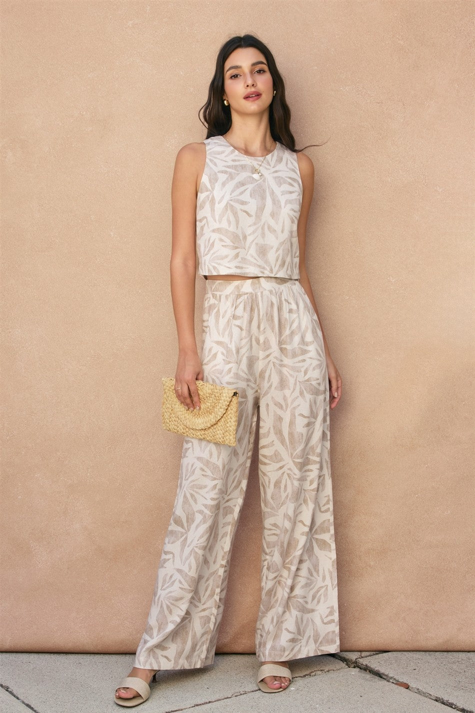 Back Tie Tropical Leaf Top