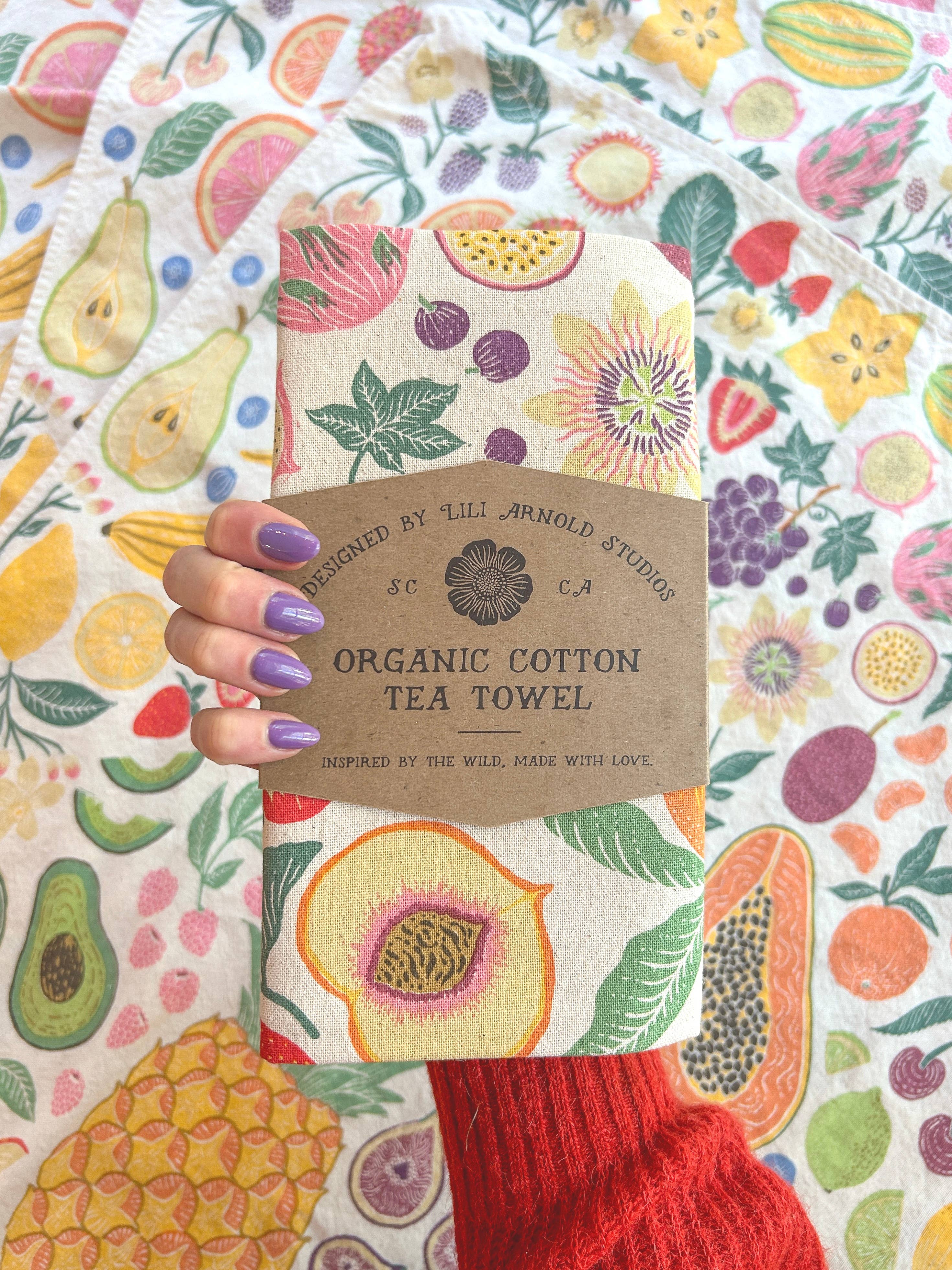 Organic Cotton Tea Towel - Fruit Basket