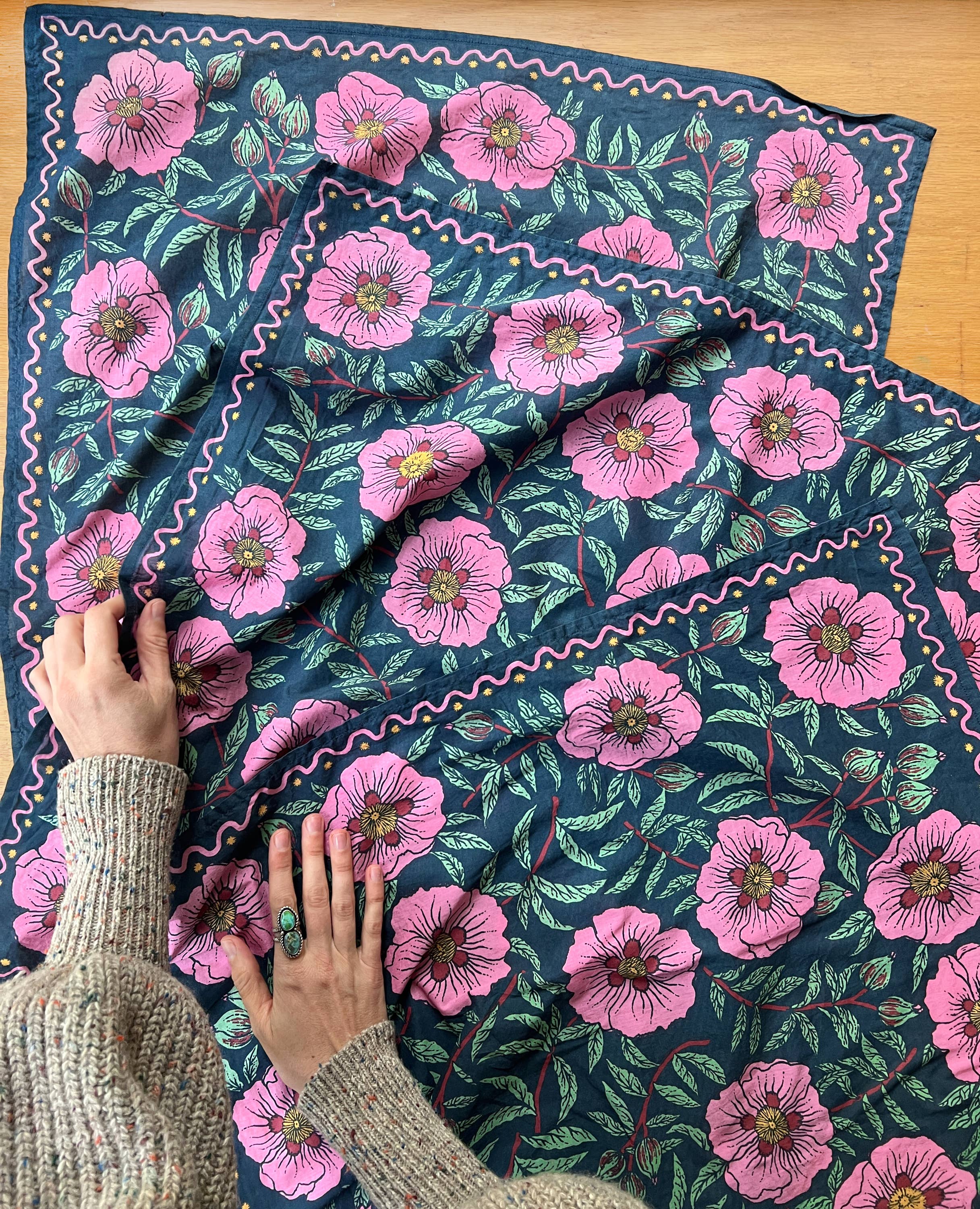 Lightweight Organic Cotton Scarf - Rockrose