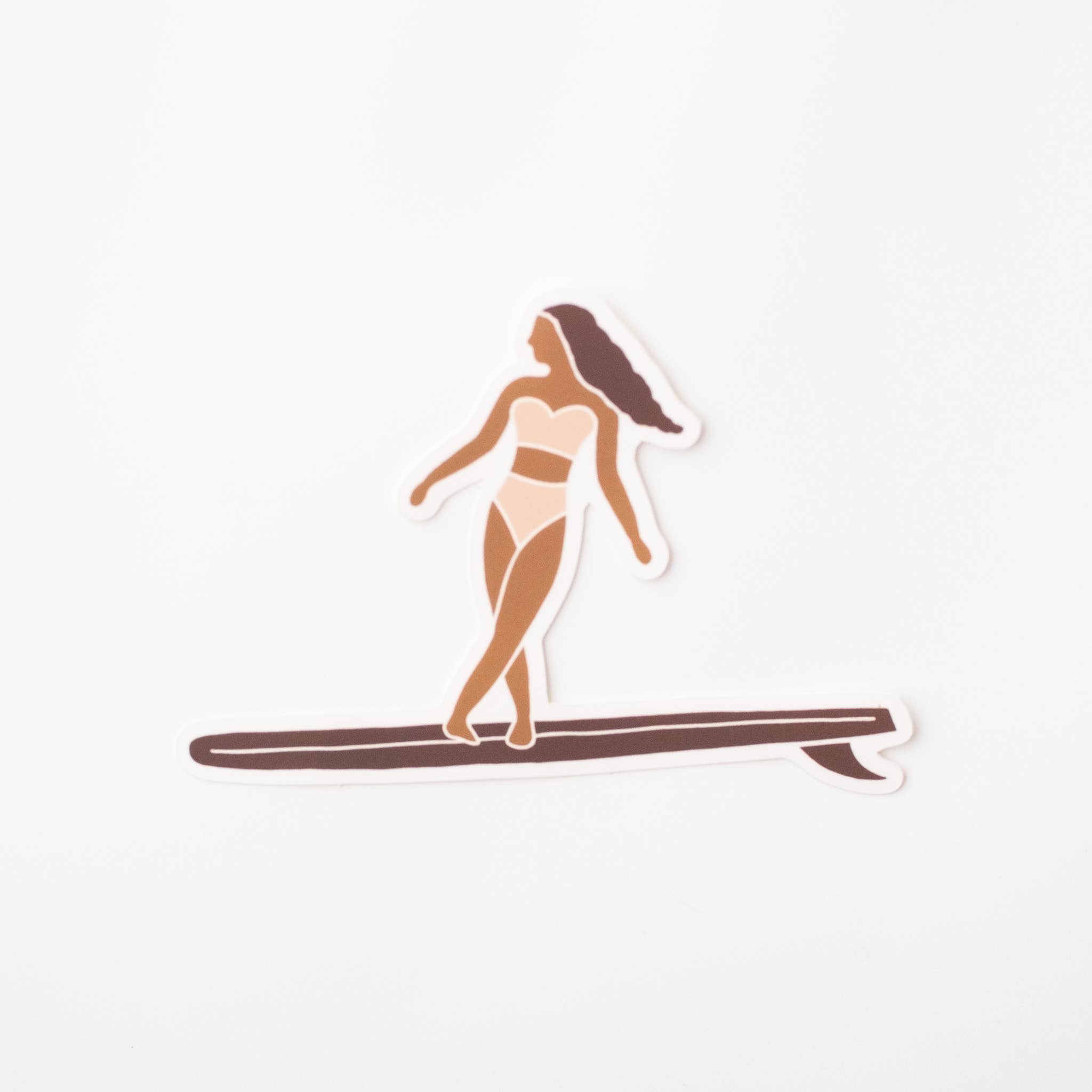 Surfer Girl Cross Stepping Vinyl Sticker