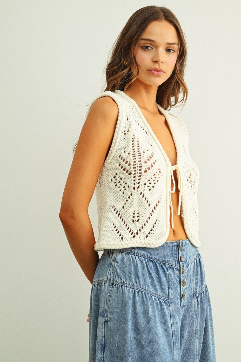 Twisted Knitted Cotton Vest
