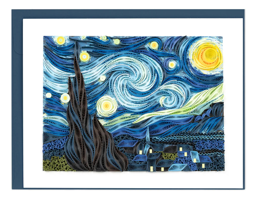 Quill Card Artist Series - Quilled Starry Night, Van Gogh
