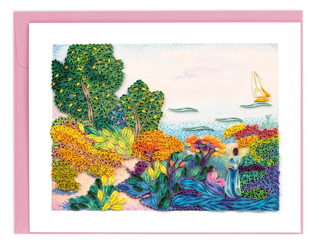 Quill Card Artist Series - Two Women by the Shore, Mediterranean, Cross Greeting Card
