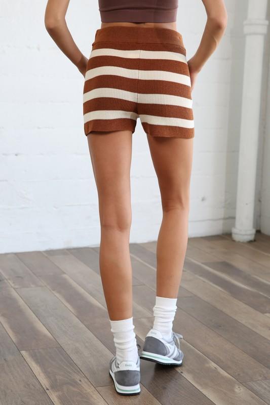 Knit Sweater Striped Shorts