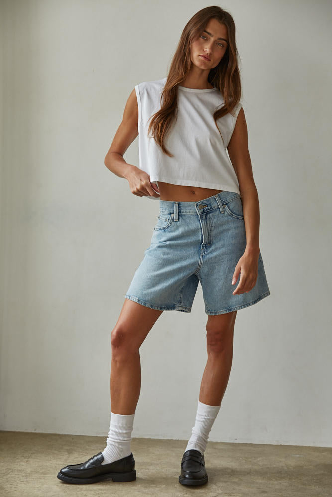 Everyday Sleeveless Crop Tee White