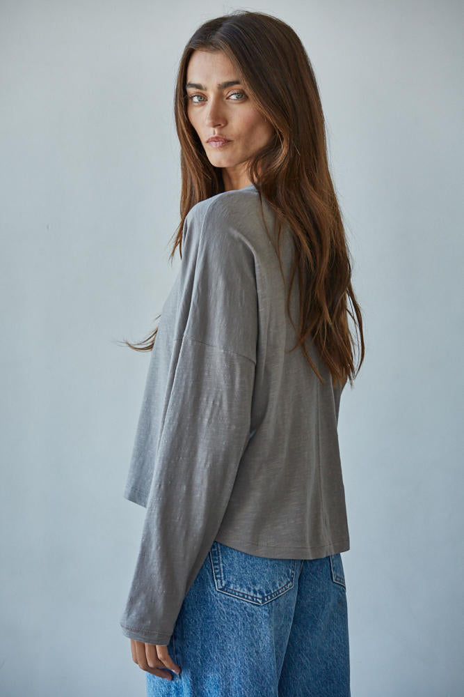 Everyday Mock Long Sleeve Taupe